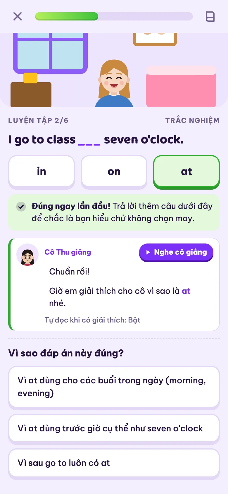 Câu hỏi Vì sao sau khi trả lời đúng